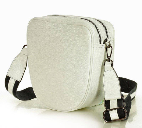 Torba skórzana na dwa zamki crossbody camera bag - MARCO MAZZINI biały - min. zamówienie 20 / 50 / 100 szt.