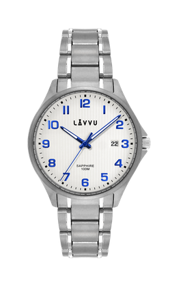 LAVVU Tytanowy zegarek ze szkłem szafirowym TITANIUM LILLEHAMMER White