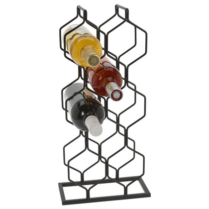 Stojak metalowy czarny wino regał szafka półka na wina 8 butelek 23x11x48 cm