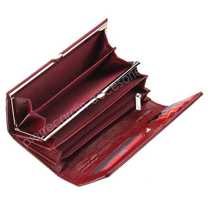 Portfel damski skórzany PIERRE CARDIN 02 LEAF 100 Niebieski