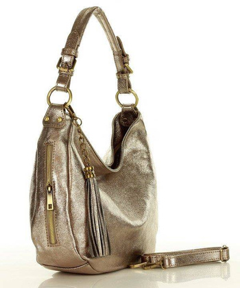 MARCO MAZZINI Miejska torebka skórzana sacco dark bronzo złoty - min. zamówienie 20 / 50 / 100 szt.