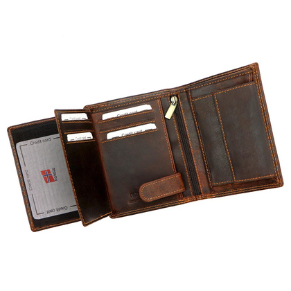 Portfel męski skórzany PELLUCCI UGLE N4 brązowy