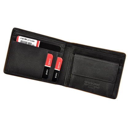Portfel męski skórzany PIERRE CARDIN YS17 8806 czarny + czerwony
