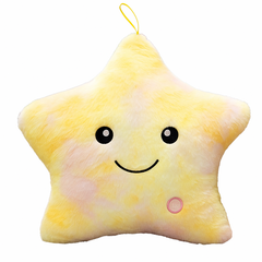 Poduszka w kształcie Gwiazdki Żółta Ombre LED, piękna welurowa 40x35 cm PDS19