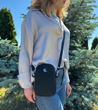 Mała torebka Canaletto ze skóry naturalnej na telefon z tłoczeniem TD670s33t1