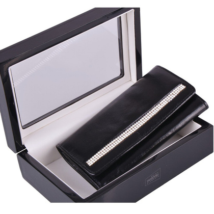 Portfel damski skórzany KEMER Swarovski Elements SV270 Czarny - min. zamówienie 20 / 50 / 100 szt.