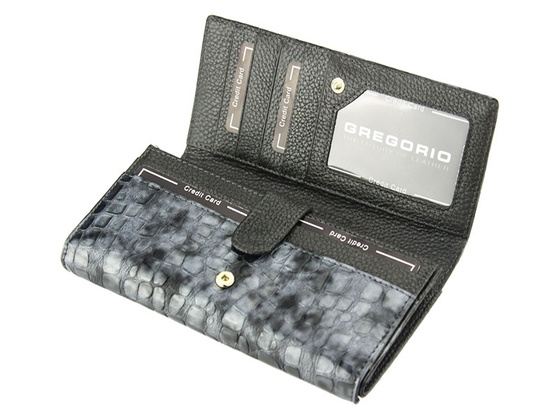 Skórzany damski portfel Gregorio FS-102 niebieski