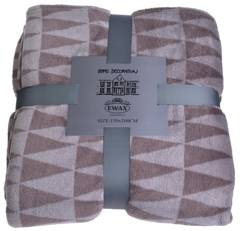 Koc szaro-brązowy ze wzorem 150x200 cm