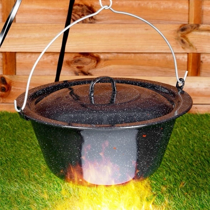 Pokrywka do kociołka emaliowana czarna 40 cm