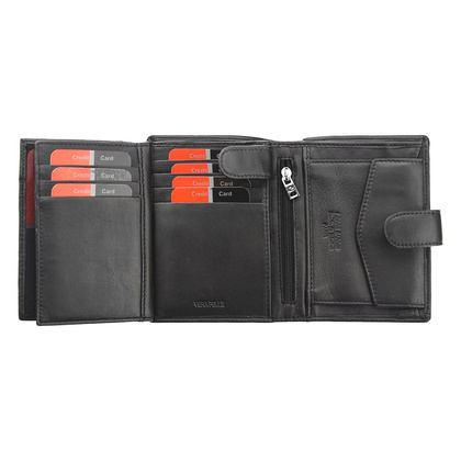 Portfel męski skórzany PIERRE CARDIN TILAK37 326A RFID Czarno Czerwony