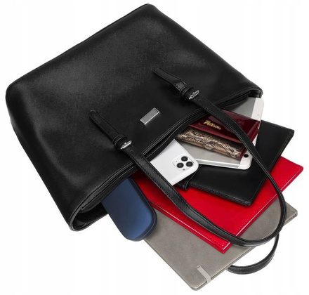 Duża shopperka damska ze skóry ekologicznej