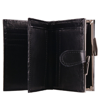 Portfel damski skórzany KEMER P24 Czarny - min. zamówienie 20 / 50 / 100 szt.