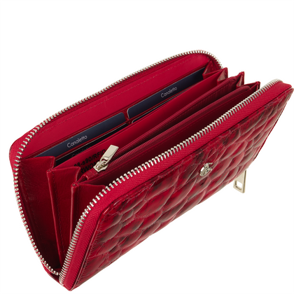 Czerwony Portfel Damski ze Skóry Licowej – Elegancja i Niezawodna Funkcjonalność PD090s90 RFID