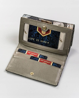 Damski, skórzany portfel w motylki Peterson