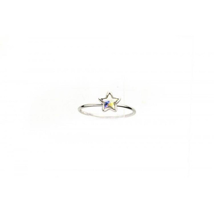 PIERŚCIONEK KRYSZTAŁEK SWAROVSKI STAL PLATEROWANA BIAŁYM ZŁOTEM PST459, Rozmiar pierścionków: US6 EU11