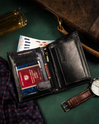 Skorzany portfel meski bez zapiecia zewnetrznego