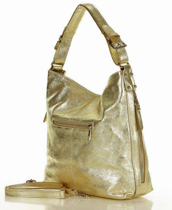 MARCO MAZZINI Elegancka torebka na ramię skóra savuage złota - min. zamówienie 20 / 50 / 100 szt.