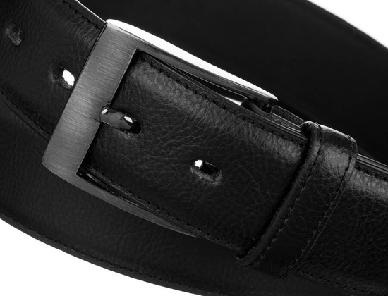 Skorzany pasek meski z tradycyjna srebrna klamra