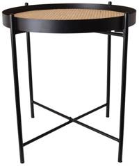 Stolik na czarnym metalowym stelażu