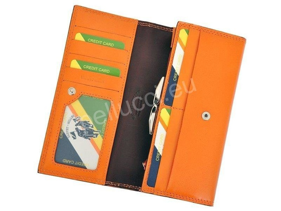 Portfel damski skórzany PELLUCCI Polo Club 8 PL11 Czerwony