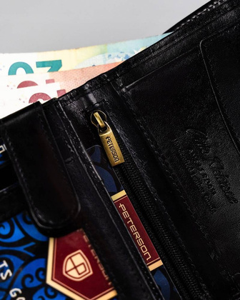 Skorzany portfel meski bez zapiecia