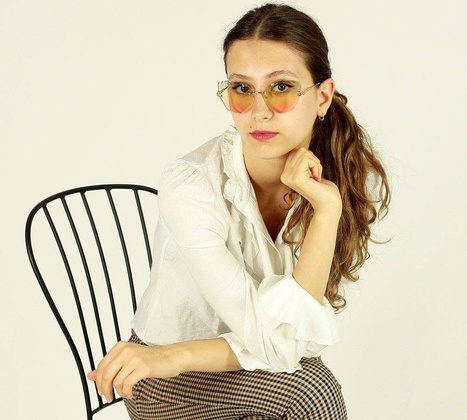 Okulary przeciwsłoneczne MAZZINI CAT EYE żółte - min. zamówienie 20 / 50 / 100 szt.