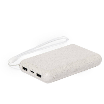 Power bank 5000 mAh ze słomy pszenicznej, ładowarka słoneczna