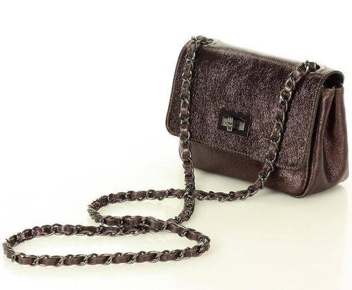 Torebka wizytowa listonoszka skóra MAZZINI - Sevilla metaliczny brąz caffe - min. zamówienie 20 / 50 / 100 szt.