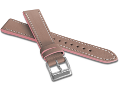 MINET Beżowy szyty pasek SLIM z luksusowej skóry Top Grain - 16