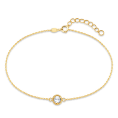 MINET Delikatna złota bransoletka z białym cyrkonem Au 585/1000 0,75g