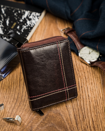 Portfel męski skórzany na karty