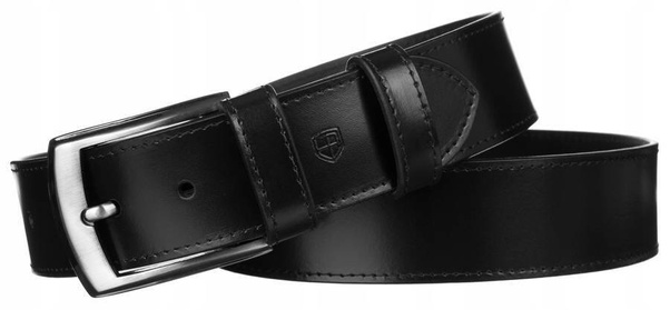 Skorzany szeroki pasek meski z klasyczna klamra