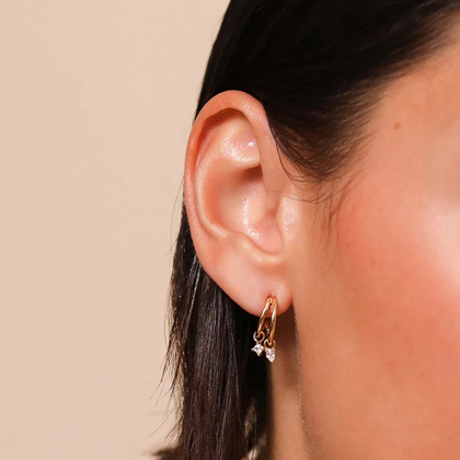 Kolczyki ze stali szlachetnej platerowane złotem KST3292