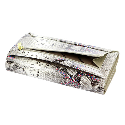 Portfel damski skórzany PELLUCCI SN-102 popiel + róż