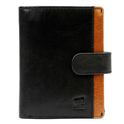 Skórzany składany pojemny męski portfel od Nordee REIN N4L czarny