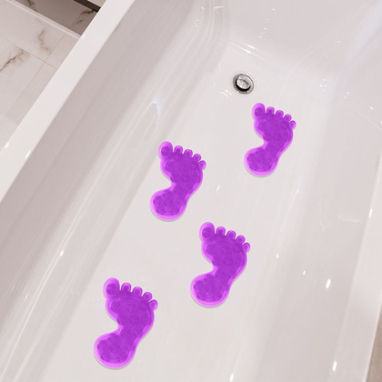 Podkładki antypoślizgowe z przyssawkami stopy fioletowe zestaw 4 szt.