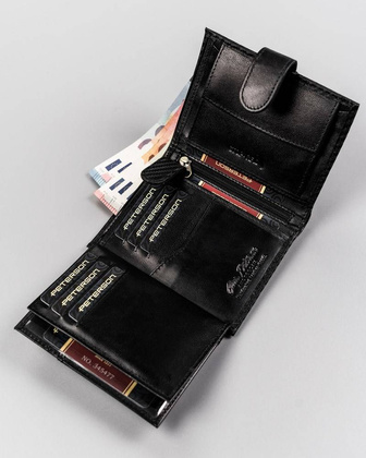 Klasyczny, skórzany portfel męski z zapinką