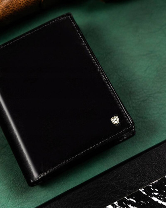 Duzy skorzany portfel meski z systemem RFID