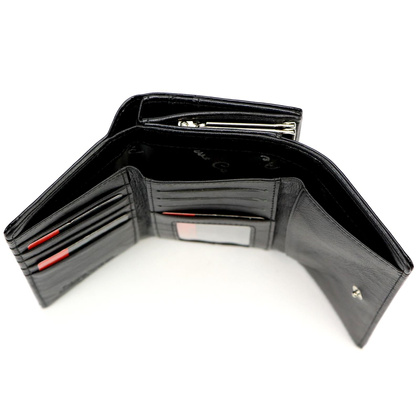 Portfel damski skórzany PIERRE CARDIN 07 SHINY 108 Czarny