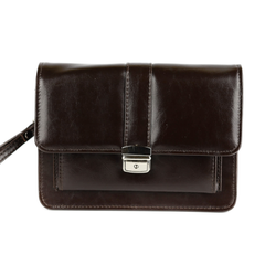 307-Saszetka męska z klapką-brąz KEMER