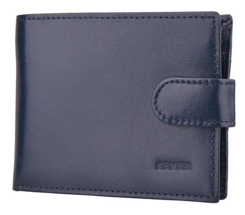 Portfel męski skórzany KEMER M 3 Granatowy - min. zamówienie 20 / 50 / 100 szt.