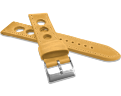 LAVVU Perforowany ochry szyty pasek VINTAGE z luksusowej skóry Top Grain - 22