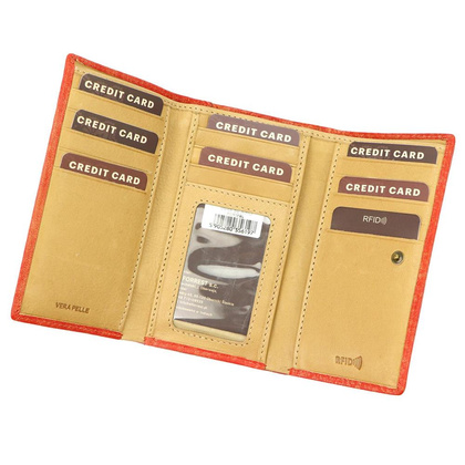 Portfel damski skórzany PELLUCCI 0948-50 RFID czerwony