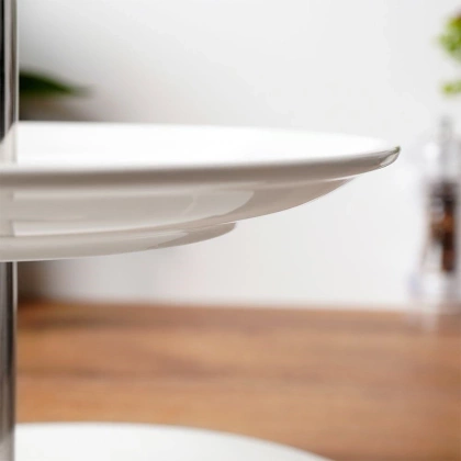 Patera porcelanowa 3-poziomowa biała 25 cm