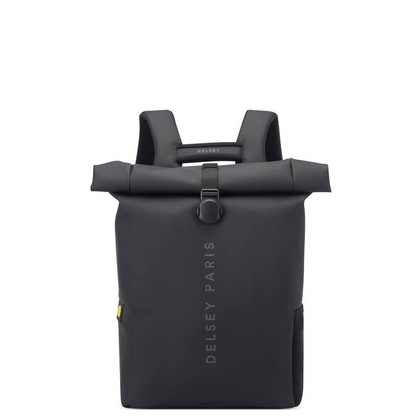 Delsey Turenne Plecak miejski czarny jednokomorowy rolowany