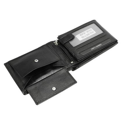 Męski duży portfel skórzany, poziomy