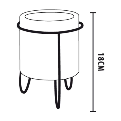 Doniczka osłonka na kwiaty betonowa na stojaku metalowym