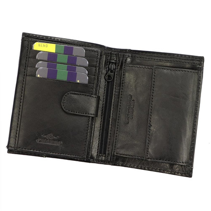 Skórzany męski portfel CharroIASI 1379 ciemny brąz