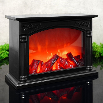 Kominek elektryczny LED z timerem stojący wiszący czarny 33x24 cm