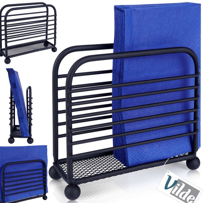 Serwetnik metalowy czarny 11,5x10 cm